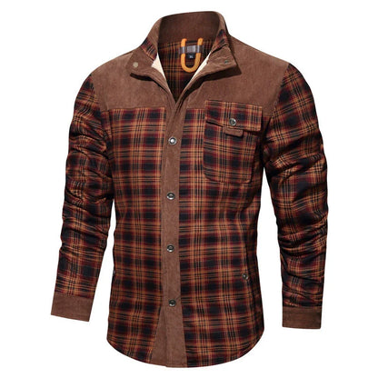 Comfortable Plaid Shirt Jacket for Men