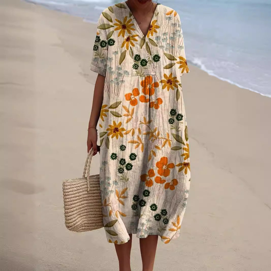 Vibrant Floral Women's Sundress for Summer