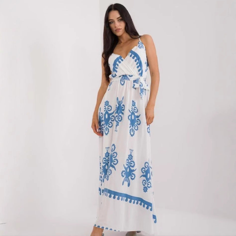 Loose Fit V-Neck Summer Dress - Nocini