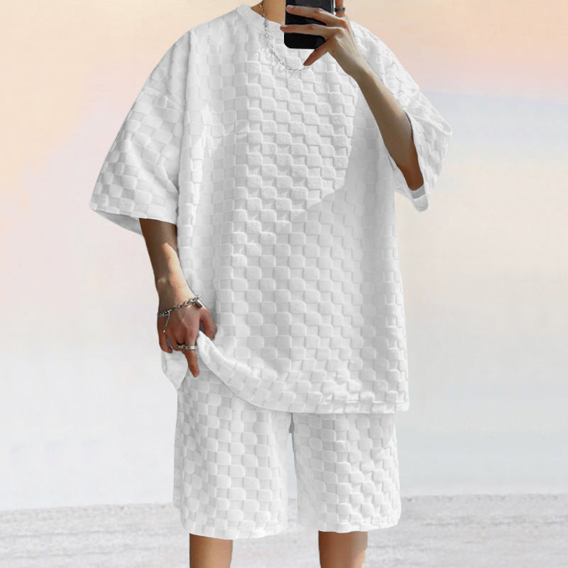 Casual Fit Men's Short Sleeve Tee and Shorts Set