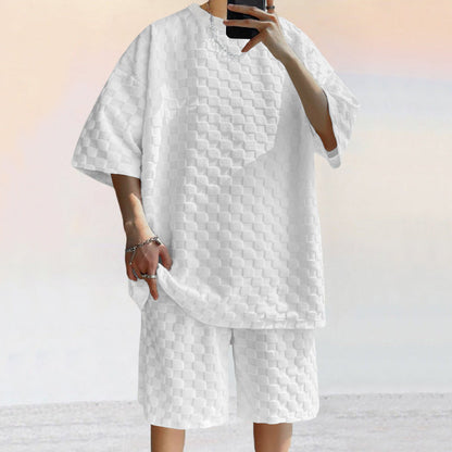 Casual Fit Men's Short Sleeve Tee and Shorts Set
