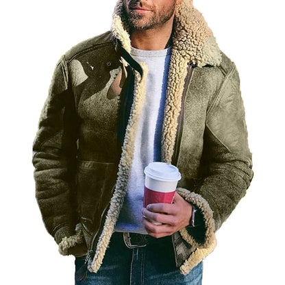 Luxurious Suede Leather Aviator Coat