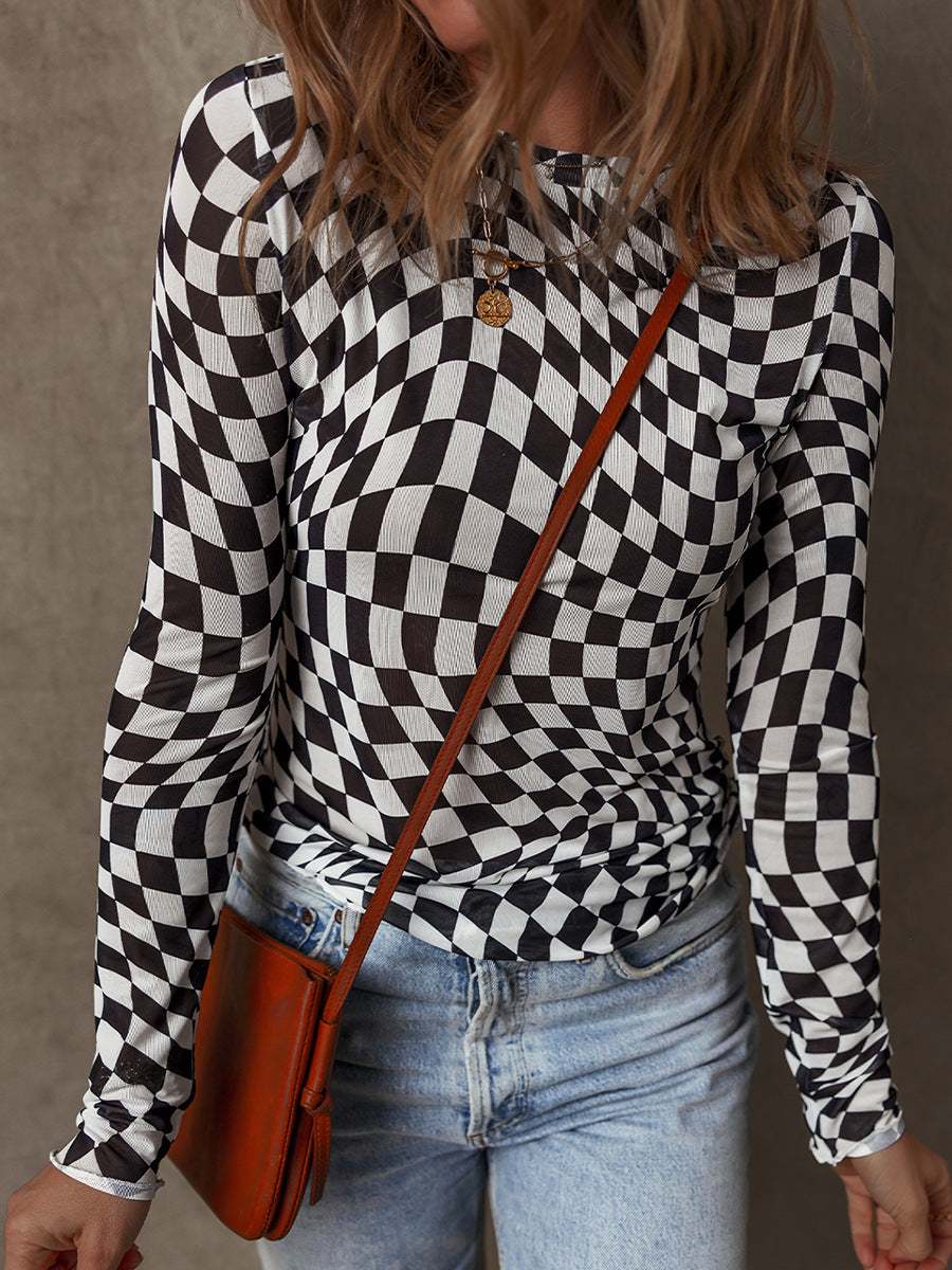 Fitted Women's Check Shirt Slim Fit Top - Nocini