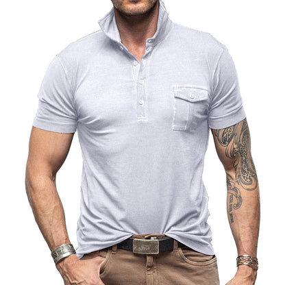 Slim Fit Men's Breathable Polo Shirt with Pocket