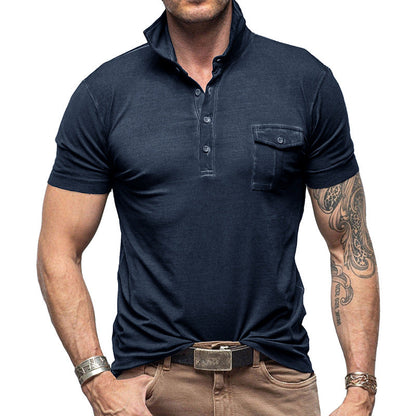 Slim Fit Men's Breathable Polo Shirt with Pocket