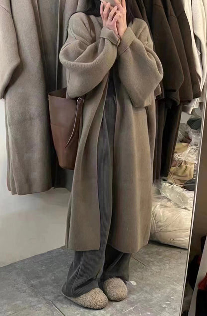 Women's Long Soft Open Front Cardigan Coat - Nocini