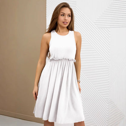Casual Summer V Neck Sleeveless Dress - Nocini