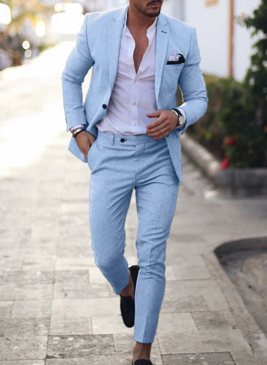 Men's Classic Lightweight Slim Fit 2 Piece Suit - Nocini