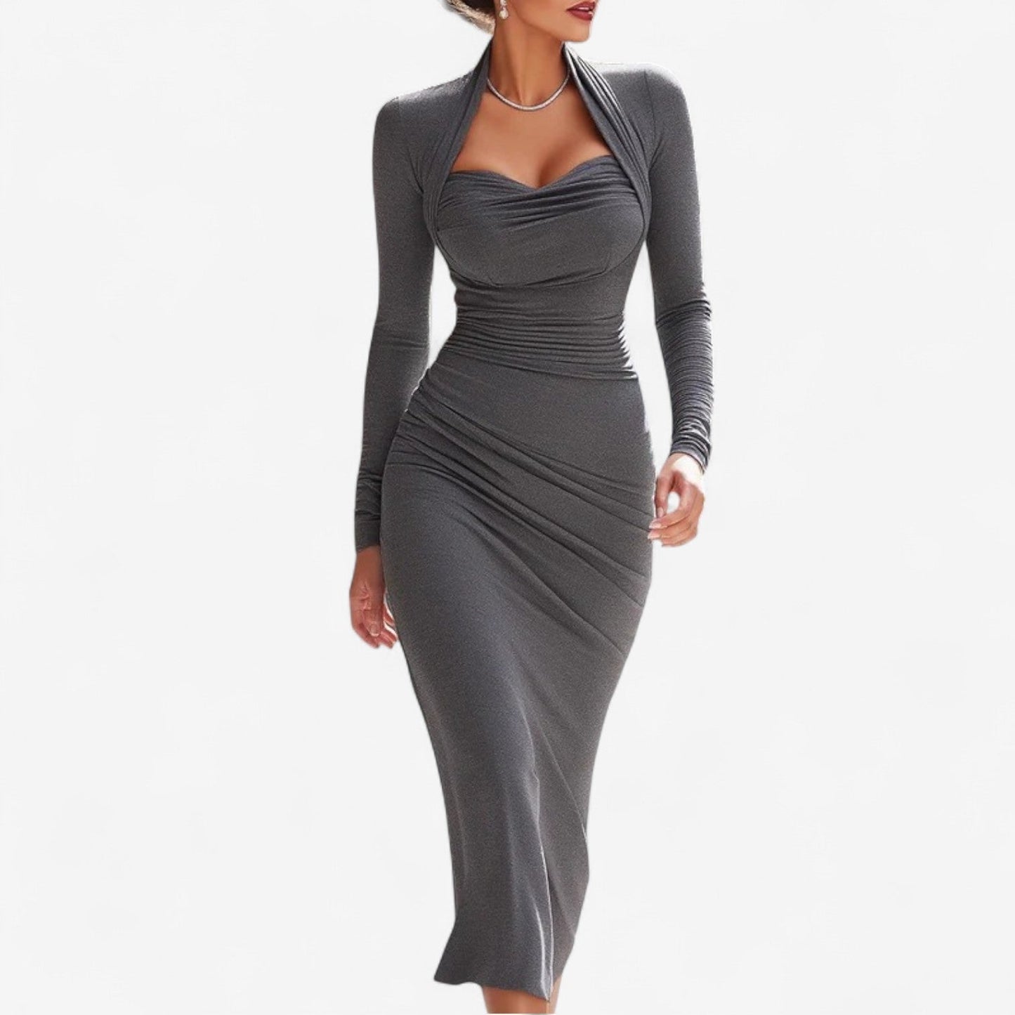 Tailored Long Sleeve Dress - Olytrend