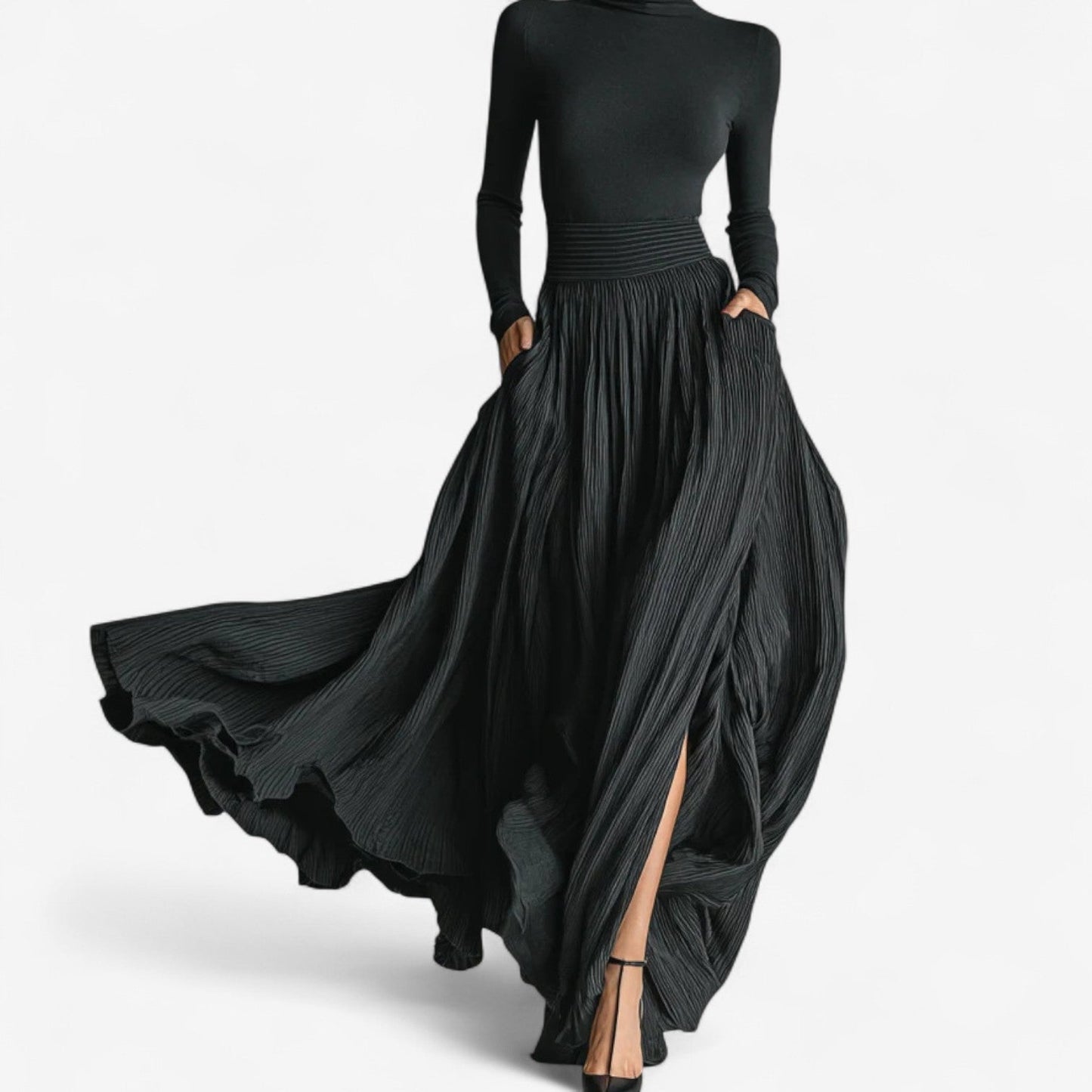 Elegant Floor Length Evening Dress - Olytrend