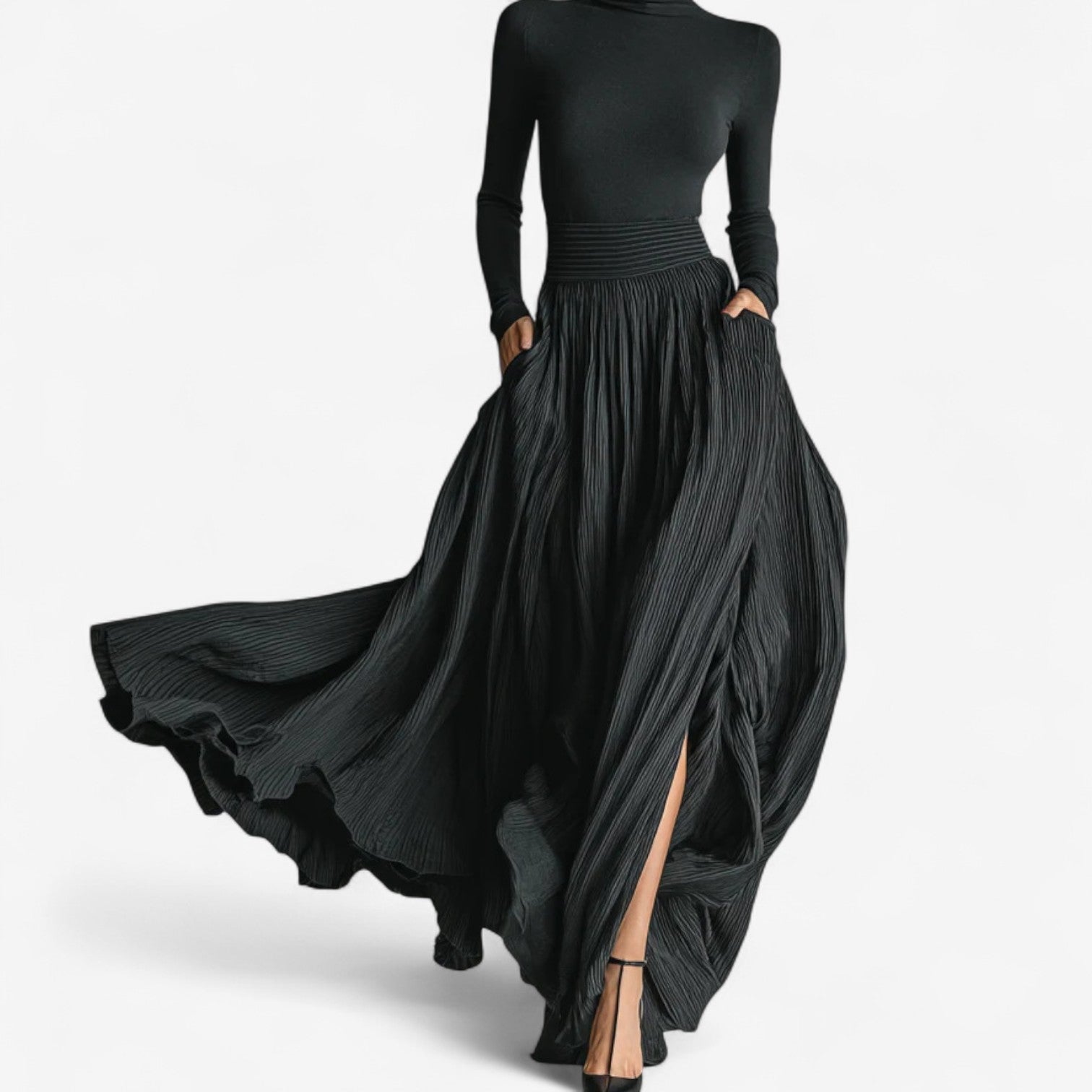 Elegant Floor Length Evening Dress - Olytrend
