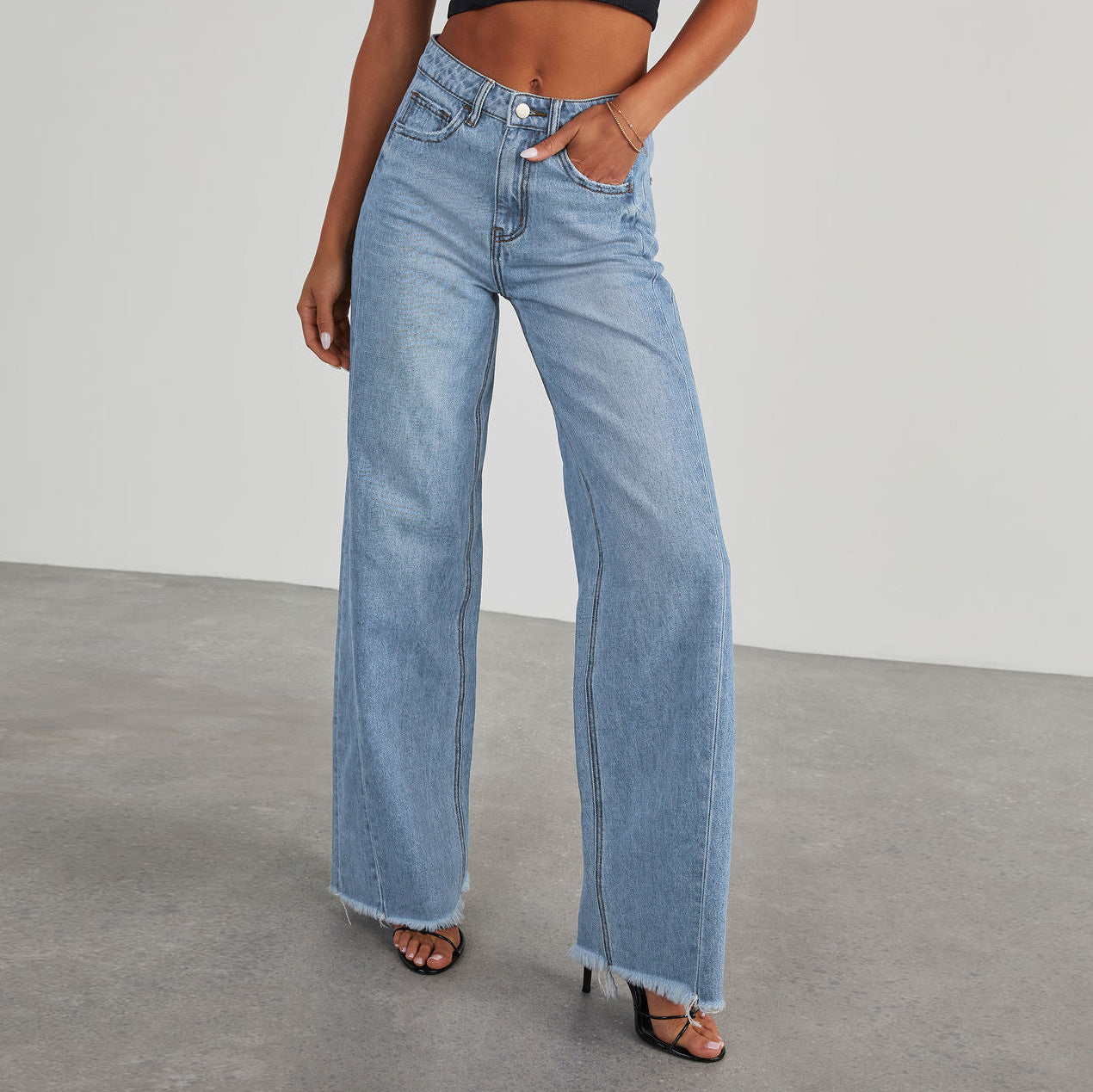 Women's Loose Fit Dark Denim Jeans