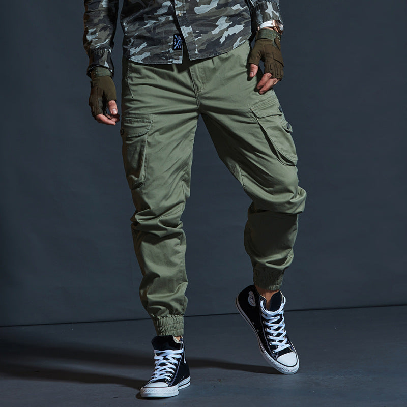 Men's Combat Pants - Relaxed Fit - Durable Cotton - Adjustable Cuffs