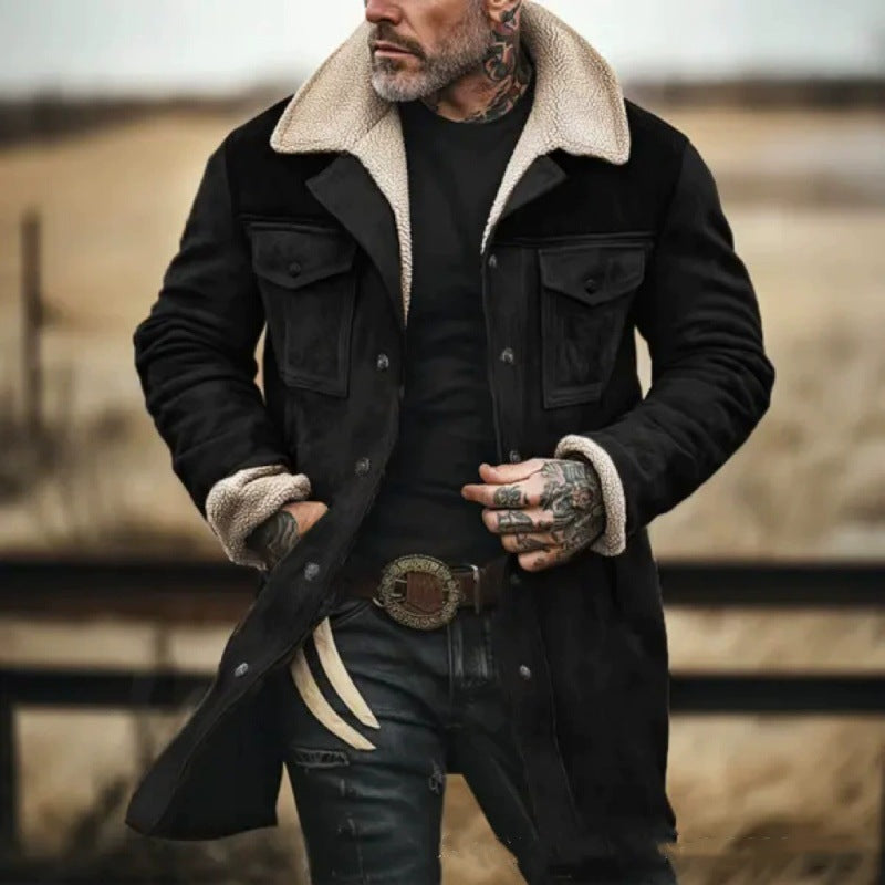 Luxury Fitted Coat with Shearling Collar