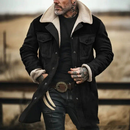 Luxury Fitted Coat with Shearling Collar