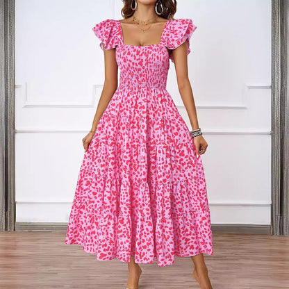 Floral Maxi Dress for Women with Elastic Waist - Nocini