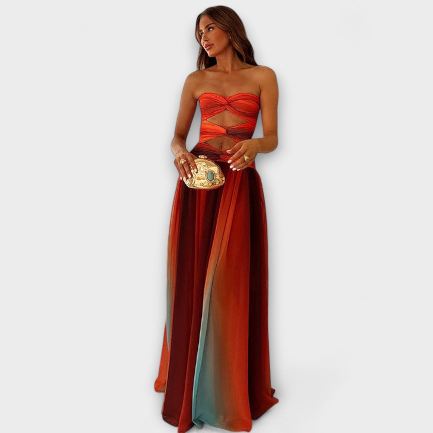 Elegant Sleeveless Long Evening Dress - Nocini