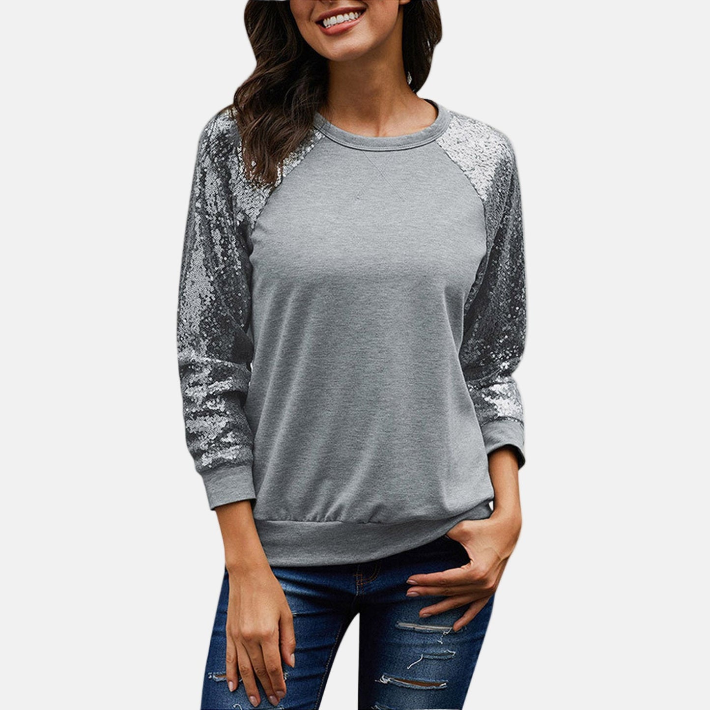 Sparkly Crewneck Oversized Glitter Sweatshirt