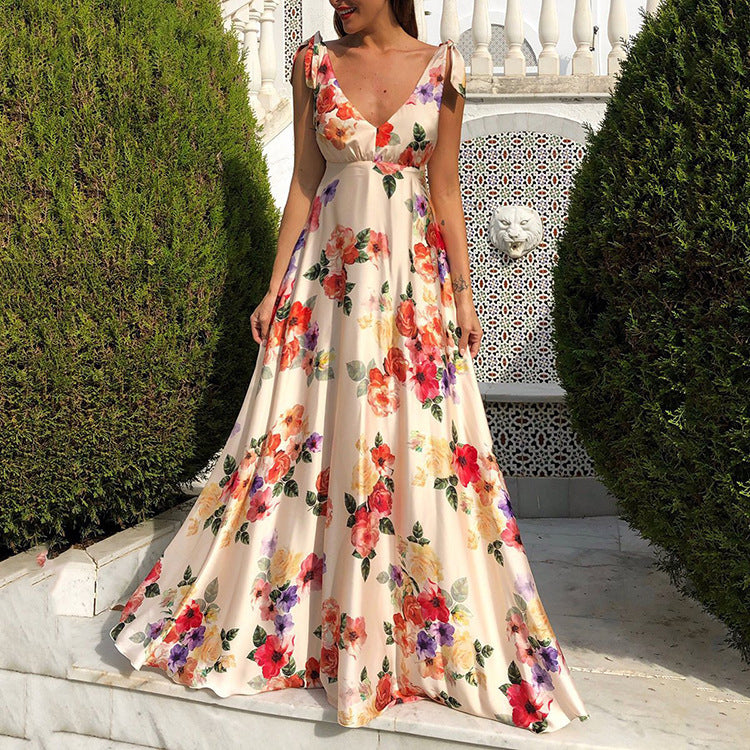 Casual Summer Floral Maxi Dress for Women