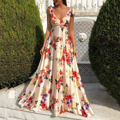 Casual Summer Floral Maxi Dress for Women