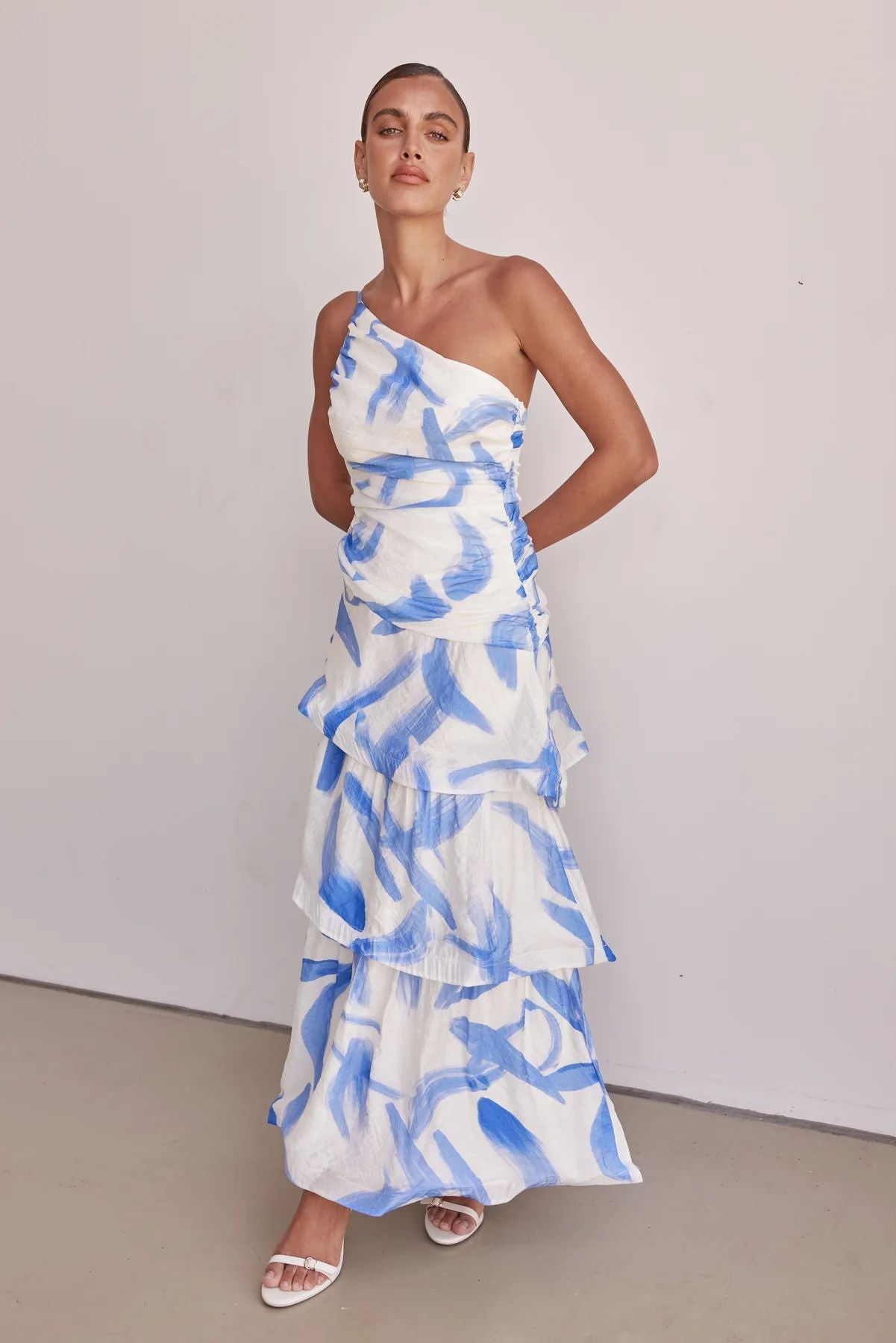 Flowy Women's Maxi Dress with Ruffled A-Line Skirt