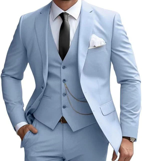 Classic Men's 3 Piece Flat Front Suit - Olytrend