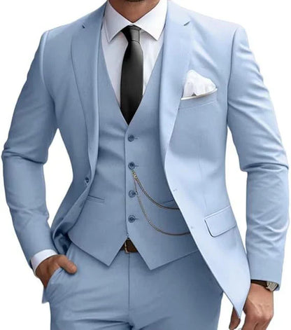 Classic Men's 3 Piece Flat Front Suit - Olytrend