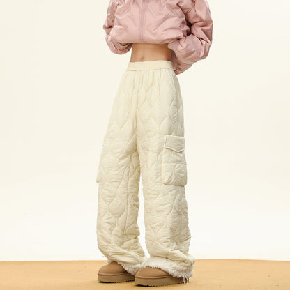 Comfortable Quilted Wide Leg Pants