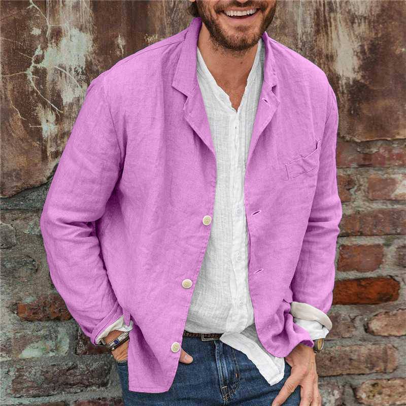 Casual Fit Men's Blazer in Natural Fabric