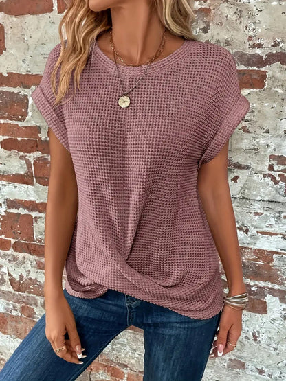 Relaxed Fit Textured Crew Neck T-Shirt