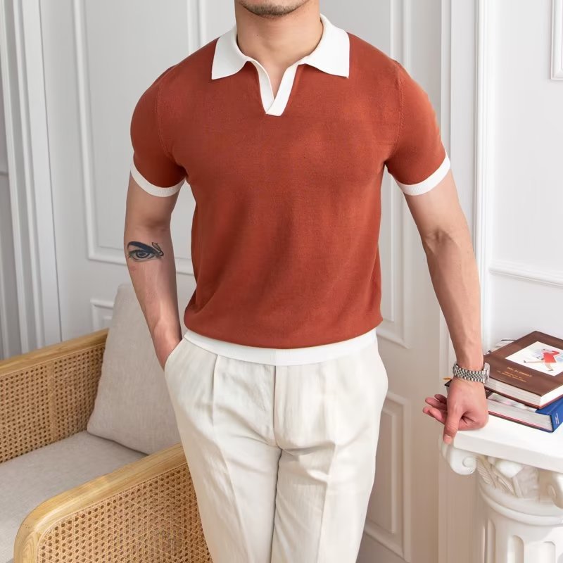 Classic Fit Mens Short Sleeve Polo Shirt Soft Cotton - Nocini