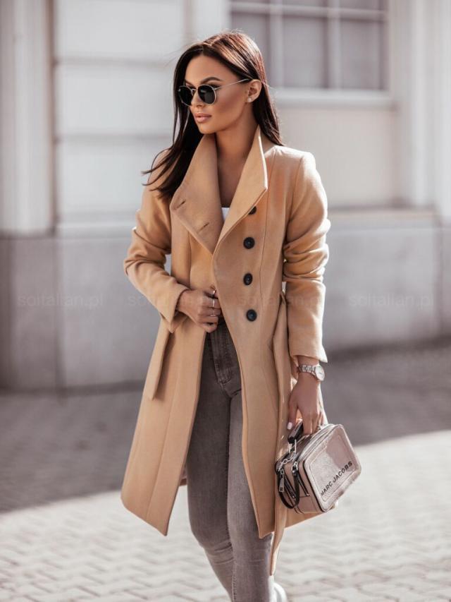 Classic Fit Women's Long Wool Trench Coat - Nocini