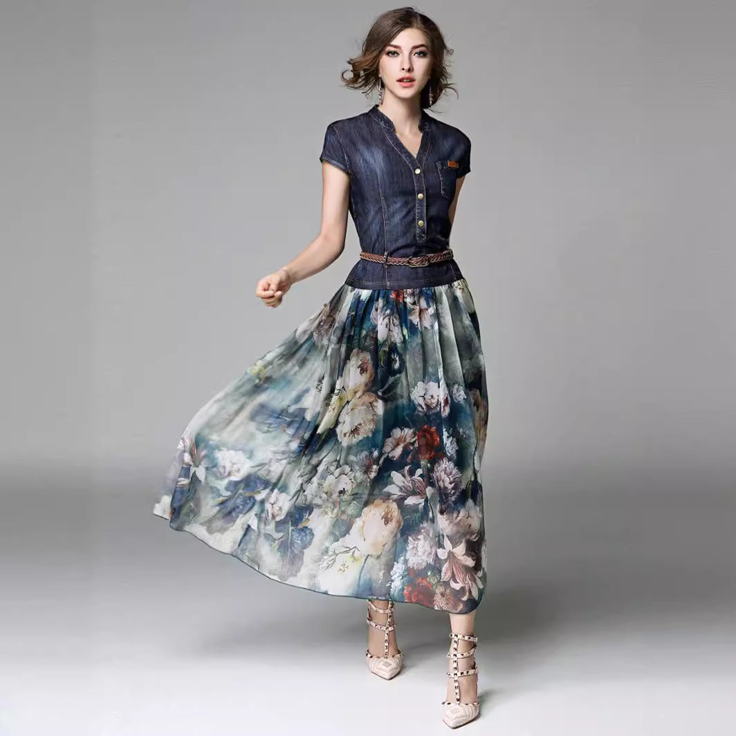 Elegant Long Sleeve V Neck Maxi Dress for Women