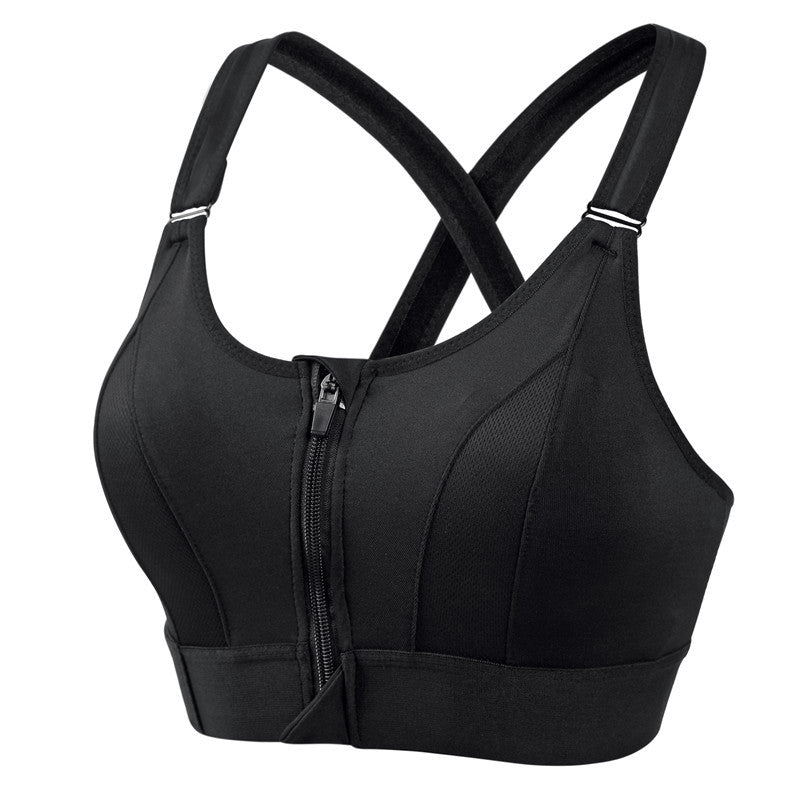 Soft & Supportive Front Zip Sports Bra - Olytrend