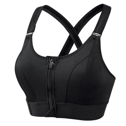 Soft & Supportive Front Zip Sports Bra - Olytrend