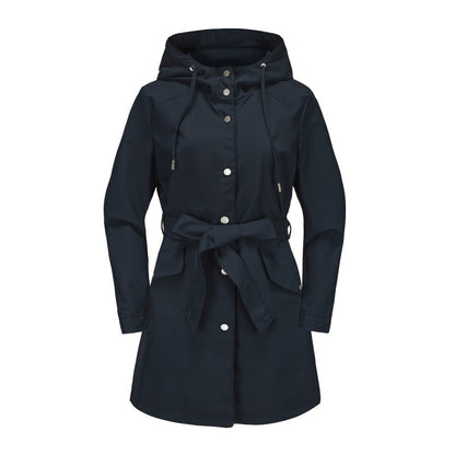 Casual Water-Repellent Ladies Trench Coat with Hood