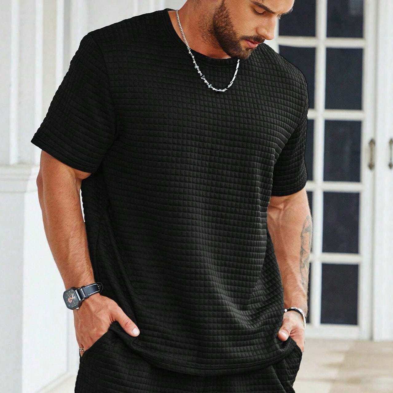 Comfortable Casual Crew Neck Tee - Nocini