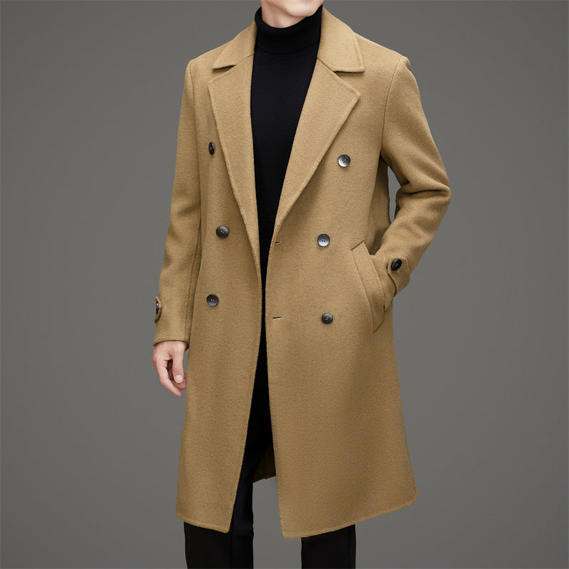 Classic Double Breasted Wool Mens Overcoat