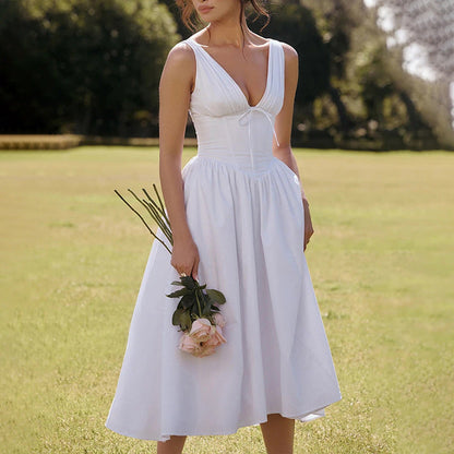 Casual Floral V-Neck Spaghetti Strap Dress