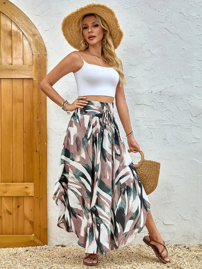 Flowy Maxi Skirt with Elastic Waist and Comfortable Fit