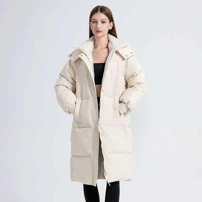 Warm Quilted Parka Coat for Women - Oversized Hooded Jacket