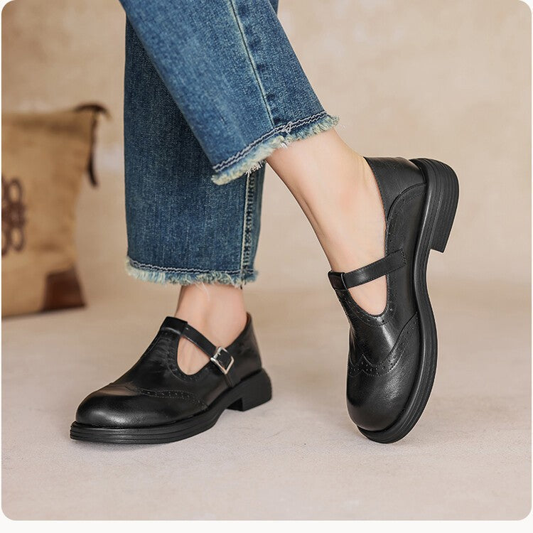 Comfortable Low Heel Ankle Strap Mary Jane Shoes for Women