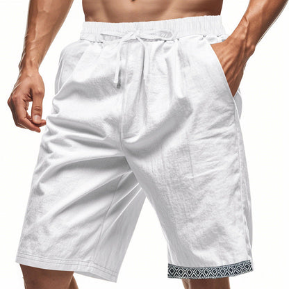 Relaxed Fit Linen Shorts with Adjustable Waistband - Nocini