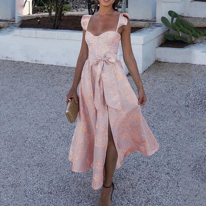 Flowy Summer Maxi Dress with Floral Pattern