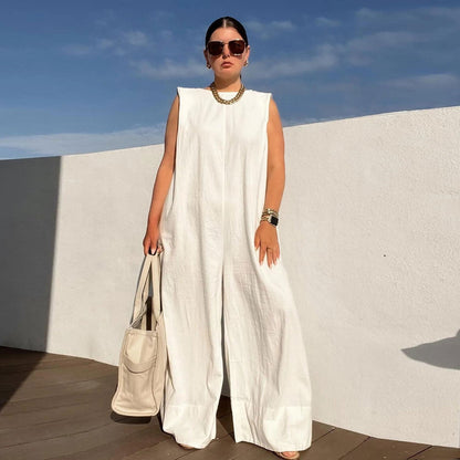Comfortable Loose Fit Sleeveless Jumpsuit - Nocini