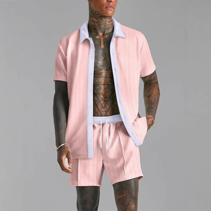 Men's Casual Shorts and Shirt Set – Loose Fit – Lightweight Fabric