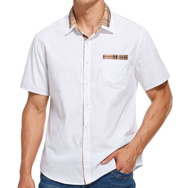 Slim Fit Mens Short Sleeve Checked Shirt