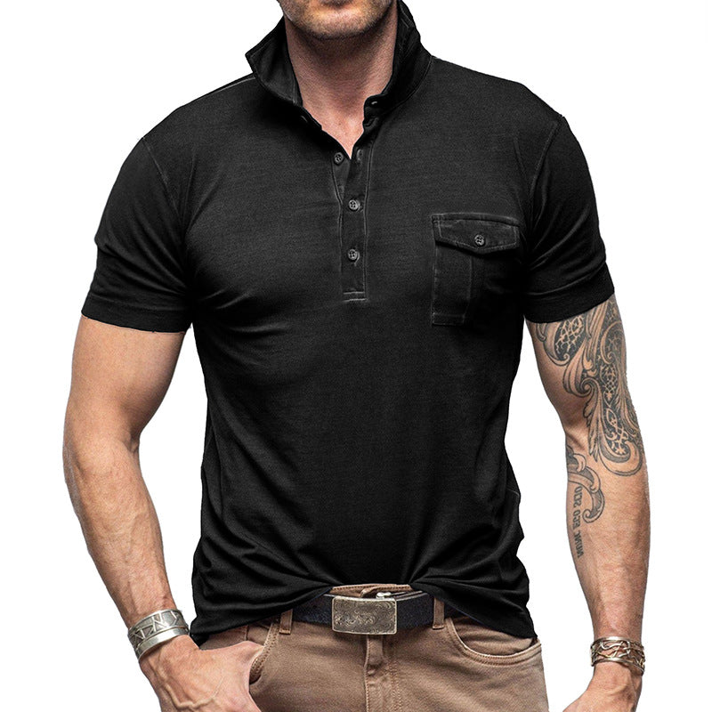 Slim Fit Men's Breathable Polo Shirt with Pocket