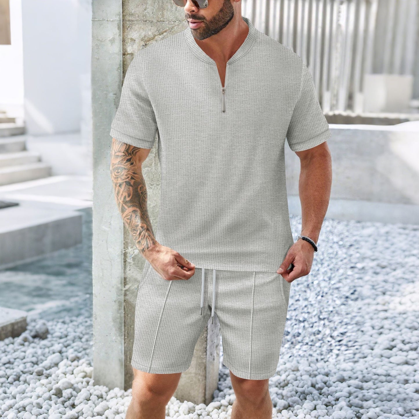 Casual Fitness Top and Pants Set for Men