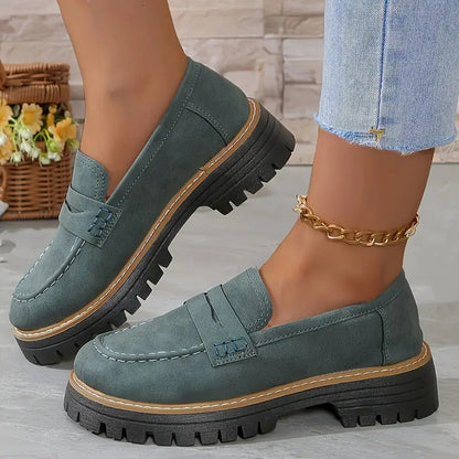 Comfortable Slip On Loafers - Thick Sole Casual Shoes